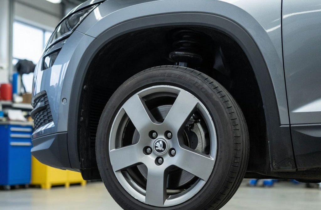 Замена передних тормозных колодок на Skoda Kodiaq: руководство от автомеханика